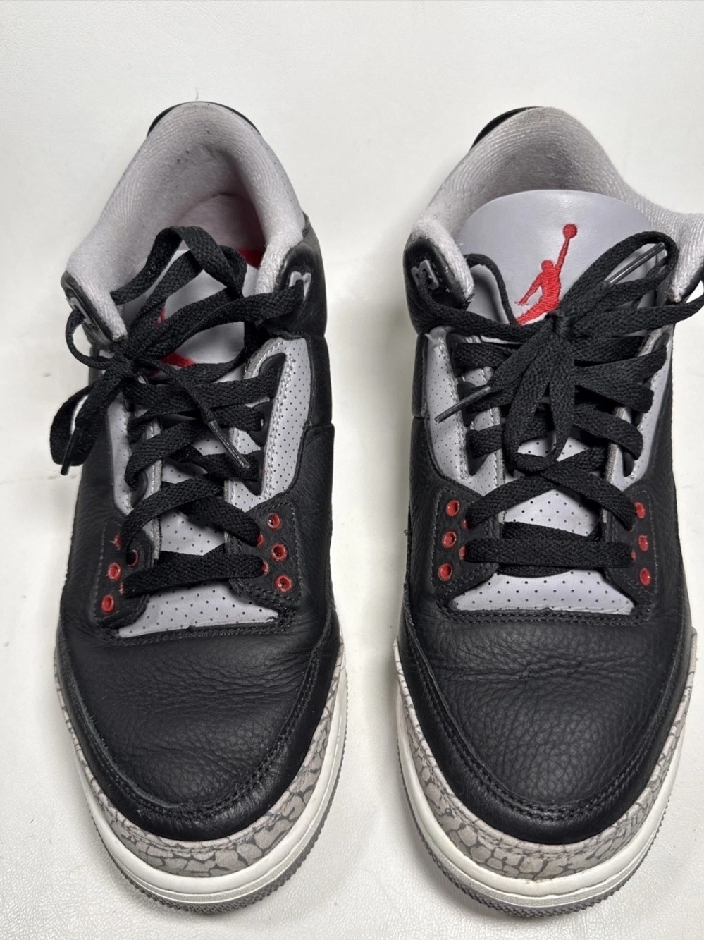 Jordan Air Jordan 3 Retro OG 2024 Black Cement Black/Fire Red Size 10.5 EUC